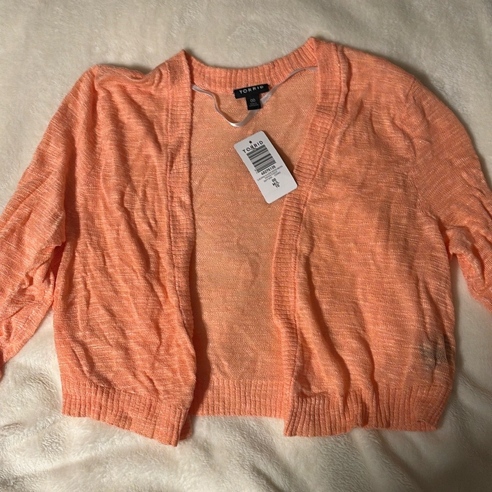 Torrid 00 peach cardigan